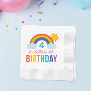 レインボースカイガモダンーカスタムルの誕生日パーティー 縁ありカクテルナプキン