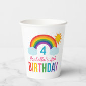 レインボースカイガールズバースデーパーティーホワイト 紙コップ (裏面)