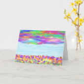 レインボースカイフラワーグリーティングカード カード (黄色い花)
