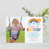 レインボースカイホワイトフォトガールズバースデーパーティー 招待状 (スタンド正面)