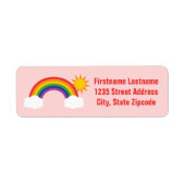 レインボースカイライトピンク差出人住所 ラベル (正面)