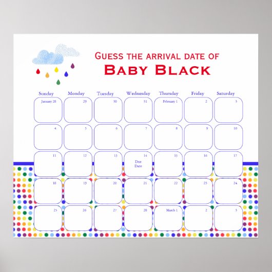 レインボースカイ赤ちゃんシャワーは期日ポスターを推測 ポスター (正面)