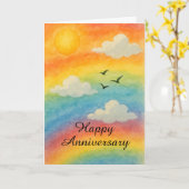 レインボースカイ アニバーサリー - LGBTQ+ ラブ セレブレーション  カード (黄色い花)