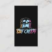 レインボースカルかわいいステイピーパステルゴシックホラー 名刺 (正面)