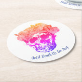 レインボースカル ラウンドペーパーコースター (アングル)