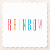 レインボースカロップスクエア紙コースター ペーパーコースター (正面)