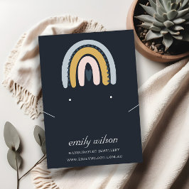 レインボースカンジィ赤面ネイビーイヤリングネックレスディスプレイ 名刺