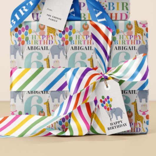 レインボースキニーストライプパターン サテンリボン