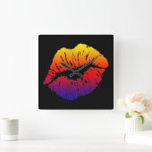 レインボースキュー スクエア壁時計 (ホーム)