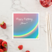 レインボースキーハッピーバースデーパーソナライズされたナプキンス スタンダードカクテルナプキン (インサイチュ)