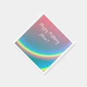 レインボースキーハッピーバースデーパーソナライズされたナプキンス スタンダードカクテルナプキン (角)