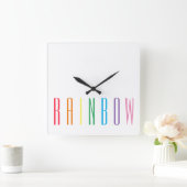 レインボースクエアウォールクロック スクエア壁時計 (ホーム)