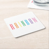 レインボースクエア紙コースター スクエアペーパーコースター (アングル)