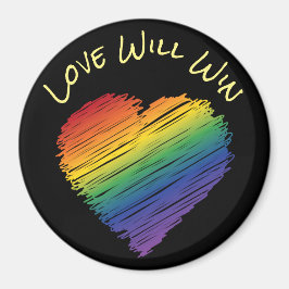 レインボースクライブルハート磁石 マグネット