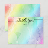 レインボースクリプト サンクス フラット ノートカード (正面/裏面)