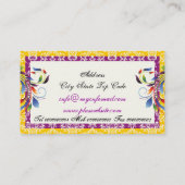 レインボースクロールリーフ黄色のパープルダマ縁どスク 名刺 (裏面)