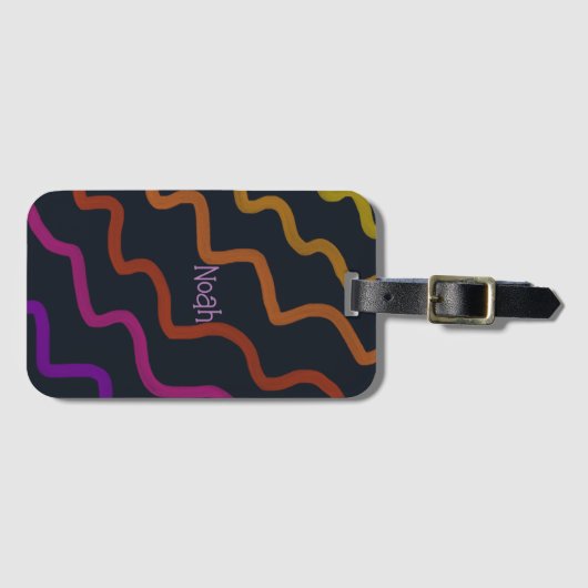 レインボースクワイグル ラゲッジタグ (正面横)