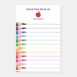 レインボースクールの先生名鉛筆が並ぶ ポストイット