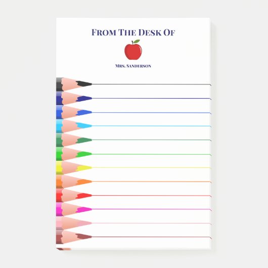 レインボースクールの先生名鉛筆が並ぶ ポストイット (正面)