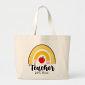 レインボースクール用品先生女性 ラージトートバッグ (正面)