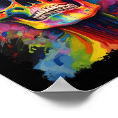 レインボースケルトン解剖学ホラーハロウィーン ポスター (角)