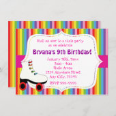 レインボースケートで滑るスケートパーティの招待状 招待状 (正面/裏面)
