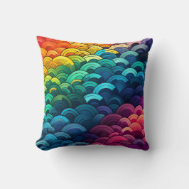 レインボースケールパターン クッション