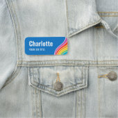 レインボースタイリッシュウェーブスタッフIDブルー 名札 (インサイチュ)