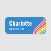 レインボースタイリッシュウェーブスタッフIDブルー 名札 (正面)