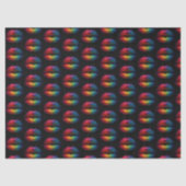 レインボースタイリッシュグリッターリップ美しい模様ブラック 薄葉紙 (正面)