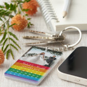 レインボースタイリッシュフォトの結婚日付カレンダー キーホルダー (正面右)