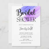 レインボースタイリッシュブラシストロークブライダルシャワー 招待状 (正面)