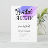 レインボースタイリッシュブラシストロークブライダルシャワー 招待状 (スタンド正面)