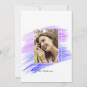 レインボースタイリッシュブラシストロークブライダルシャワー 招待状 (裏面)