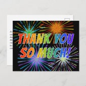 レインボースタイル「ありがとうございました! 」,花火が見える ポストカード (正面/裏面)