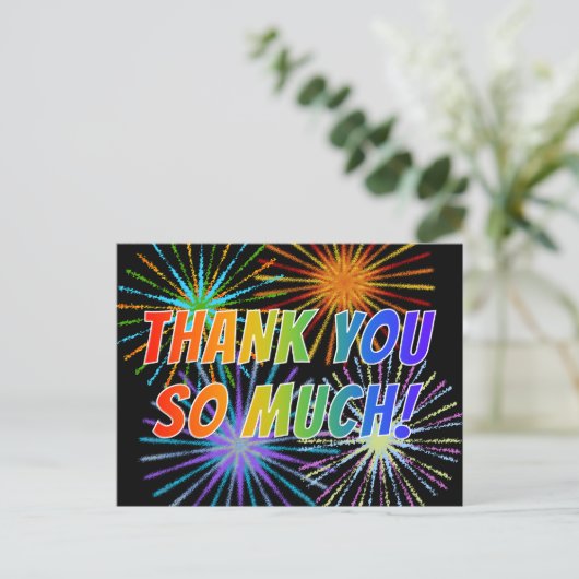 レインボースタイル「ありがとうございました！ 」，花火が見える ポストカード (スタンド正面)