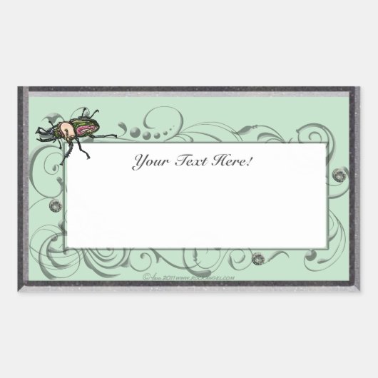 レインボースタグビートル 長方形シール (正面)