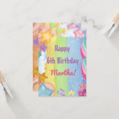 レインボースターきらめくキュートハッピーバースデー カード (正面/裏面インサイチュ)