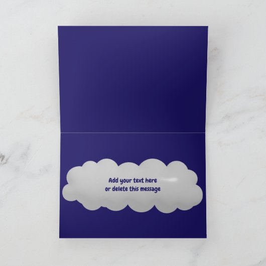 レインボースターとクラウドハッピーバースデーを友人に カード (内部)