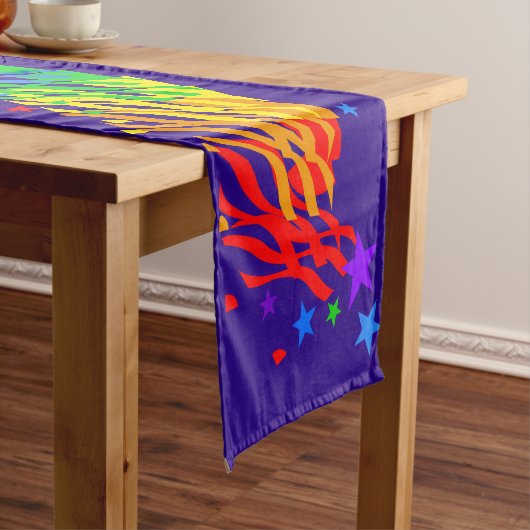 レインボースターとストリーマー ロングテーブルランナー (インサイチュ)