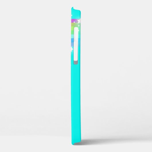 レインボースターアクアスカイブライト名前をカスタムする Case-Mate iPhoneケース (裏面 / 左)