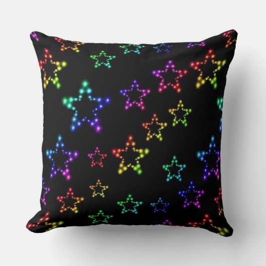 レインボースターズパターン装飾用クッション クッション (正面)