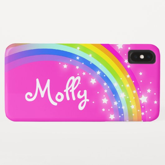 レインボースターズピンクスカイガール名前をカスタムする Case-Mate iPhoneケース (裏面(横))