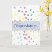 レインボースターズブルーおめでとうカード カード (黄色い花)