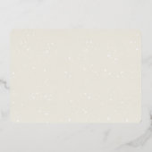 レインボースターズモダンベビーシャワーブルーシルバーフォイル 箔招待状 (裏面)