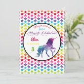 レインボースターズユニコーン - バースデー招待状 招待状 (スタンド正面)