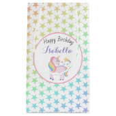 レインボースターズ&マジカルユニコーンハッピーバースデー スモールペーパーバッグ (正面)