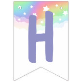 レインボースターズ&マジカルユニコーンハッピーバースデー バンティングフラッグ (第2の旗)