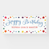 レインボースターズon any colorハッピーバースデーキッズ 横断幕 (横)