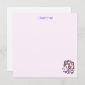 レインボースターズUnicorn折り畳みノートカード サンキューカード (正面/裏面)